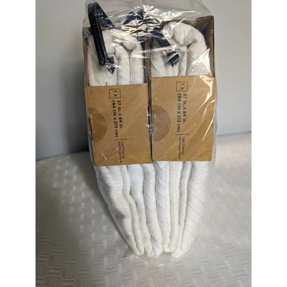 Umbra Tyra Light Filtering Rod Pocket Curtain Panels White 37x84 2 panels